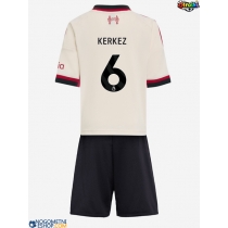 Otroški Nogometni dresi Liverpool Milos Kerkez #6 Gostujoči 2025-26 Kratek Rokav (+ Kratke hlače)